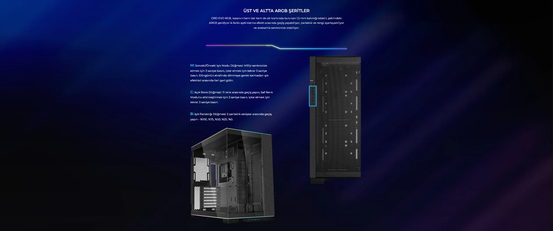 Lian Li O11 Dynamic Evo RGB Beyaz Mid-Tower E-ATX Oyuncu (Gaming) Kasa (G99.O11DERGBW.00)